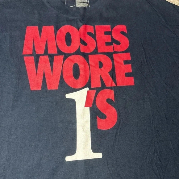 Rare  NIKE Men's Blue T- Shirt Moses Malone Promo AF1 size 3XL NWT - Picture 3 of 15